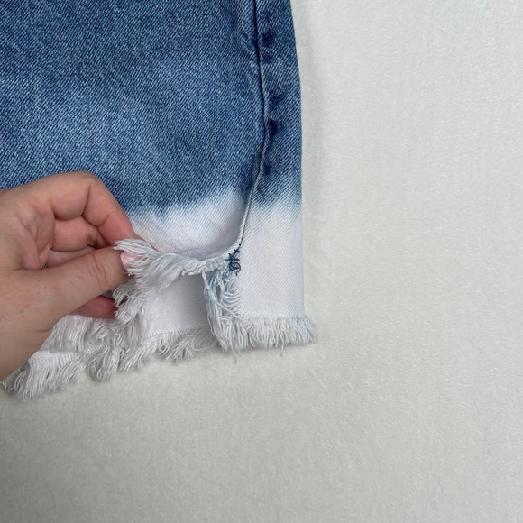 Vintage Levi's 550 Jean Short Cut Offs Orange Tab w/ Bleach Dyed Hem Women's 33 - Picture 8 of 9